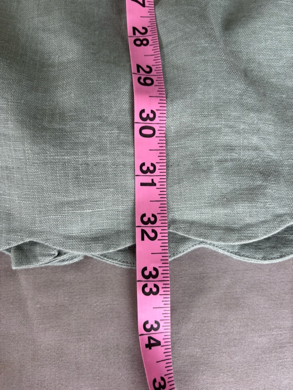 Abercrombie & Fitch Sage Green Scalloped Hem Linen Midi Skirt Coastal Small - Picture 8 of 9